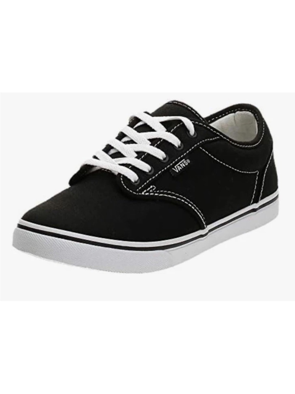 Vans Atwood Low Women’s 9 Black Canvas Skate Shoes Sneakers Off The Wall Classic